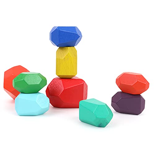 Les Zamibois 482021 Holzsteine zum Stapeln, 12 cm, bunt, ab 3 Jahren, 482021 Les Zamibois 482021 Holzsteine zum Stapeln, 12 cm, bunt, ab 3 Jahren, 482021 von Les Zamibois