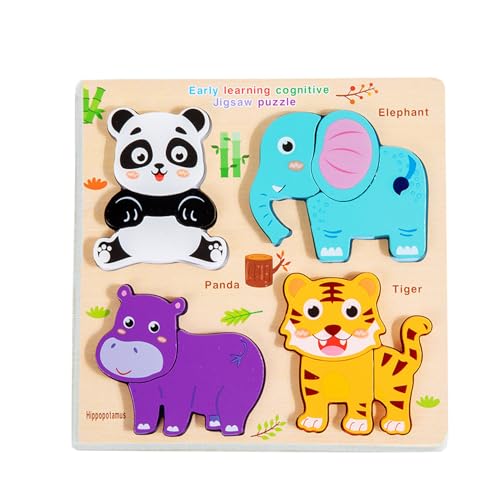 Holzpuzzle für Kleinkinder, pädagogisches Holzpuzzle für 1-3 Jahre, Tiermotiv Holzpuzzle für Kleinkinder, pädagogisches Holzpuzzle für 1-3 Jahre, Tiermotiv von Leseogye