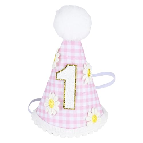 Leseogye Hut zum 1. Geburtstag für Babys, Mädchen, Jungen, rosa und weiß, kariert, konische Kappe mit Gänseblümchen-Muster, für den ersten Geburtstag, Party-Dekorationen, Mädchen, Geburtstagsgeschenke Leseogye Hut zum 1. Geburtstag für Babys, Mädchen, Jungen, rosa und weiß, kariert, konische Kappe mit Gänseblümchen-Muster, für den ersten Geburtstag, Party-Dekorationen, Mädchen, Geburtstagsgeschenke von Leseogye