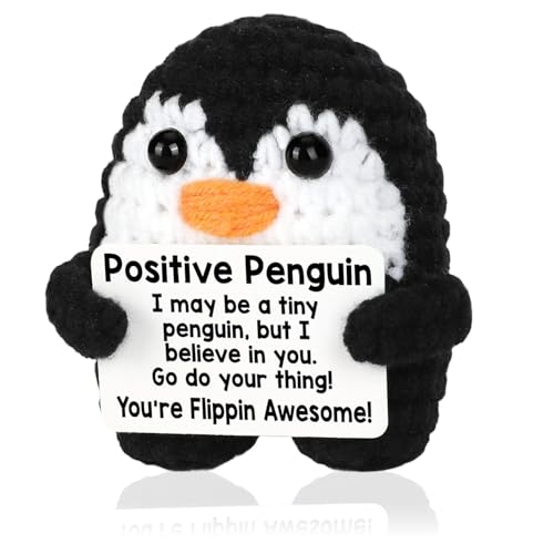 Leseogye Mini Positive Pinguin Inspirational Positive Crochet Animals with Motivational Card Handmade Emotional Support Gift for Women Girls Birthday Christmas Easter Stocking Stuffers Leseogye Mini Positive Pinguin Inspirational Positive Crochet Animals with Motivational Card Handmade Emotional Support Gift for Women Girls Birthday Christmas Easter Stocking Stuffers von Leseogye