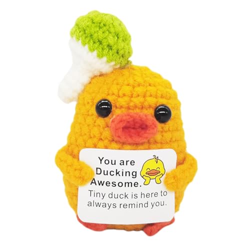 Leseogye Positive Duck Niedliche Häkelpuppe Ente mit positiver Karte, handgefertigt, emotionale Unterstützung, Geschenk, positive Geschenke für Frauen, Mädchen, Teenager, Freunde, Andenken, Geschenk Leseogye Positive Duck Niedliche Häkelpuppe Ente mit positiver Karte, handgefertigt, emotionale Unterstützung, Geschenk, positive Geschenke für Frauen, Mädchen, Teenager, Freunde, Andenken, Geschenk von Leseogye