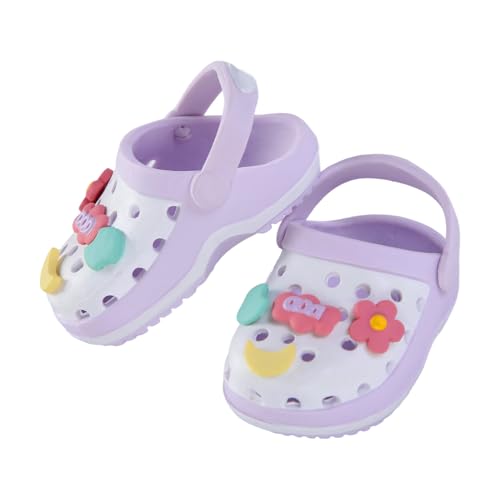 Plüsch-Puppen-Loch-Schuhe, Premium-Mode-Schuhe für 17 cm Puppenzubehör, lila Puppen-Hausschuhe, Strandschuhe, Puppen-Verkleidungs-Dekoration, Zubehör, 5 × 3 cm von Leseogye