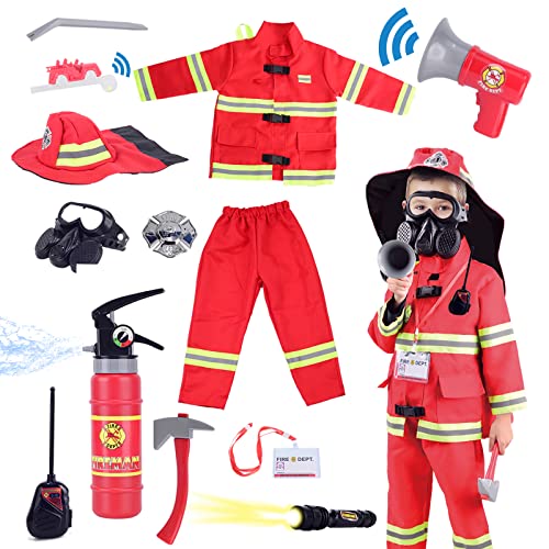 Lesheng space 13-teiliges Feuerwehrmann-Kostüm für Jungen und Mädchen, Verkleidung für Kinder und Kleinkinder, Feuerwehrmann-Kostüm-Set, Feuerwehrmann, Rollenspiel für Kinder von 3 bis 7 Jahren Lesheng space 13-teiliges Feuerwehrmann-Kostüm für Jungen und Mädchen, Verkleidung für Kinder und Kleinkinder, Feuerwehrmann-Kostüm-Set, Feuerwehrmann, Rollenspiel für Kinder von 3 bis 7 Jahren von Lesheng space