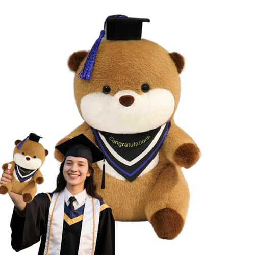 Lesunbak Graduation Plush, Cute Otters Soft Room Decor, Plush Animal with Hat Diplom for Graduates Adults Birthday Party Valentines Christmas von Lesunbak