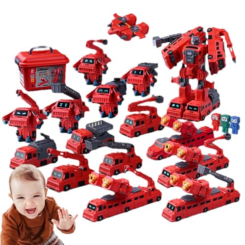 Lesunbak Verwandelndes Roboterspielzeug für Kinder, zusammengebautes Spielzeug mit magnetischem Transformationsauto | Magnetisches Feuerwehrauto-Pädagogisches Stielspielzeug - Magnetisches Spielzeug, Lesunbak Verwandelndes Roboterspielzeug für Kinder, zusammengebautes Spielzeug mit magnetischem Transformationsauto | Magnetisches Feuerwehrauto-Pädagogisches Stielspielzeug - Magnetisches Spielzeug, von Lesunbak