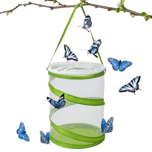 Nsekt Käfig Butterfly Habitat Käfig, 20cm Insekten Schmetterlingslebensraum Käfig, Zusammenklappbar Insekten-Netzkäfig, Insektenzuchtnetzkäfig Für Pflanzenkäfer Raupen Garten von Lesunbak