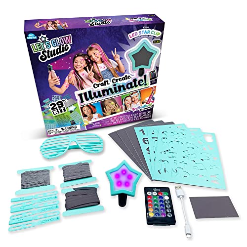 Let's Glow Studio LG3360 - Komplett Fashion & Styling Set mit LED Clip für bunt leuchtende Fotos & Videos, Bastelset mit reflektierenden Accessoires für Körper, Haut, Nägel & Haar, Kinder ab 8 Jahren Let's Glow Studio LG3360 - Komplett Fashion & Styling Set mit LED Clip für bunt leuchtende Fotos & Videos, Bastelset mit reflektierenden Accessoires für Körper, Haut, Nägel & Haar, Kinder ab 8 Jahren von Sky Castle