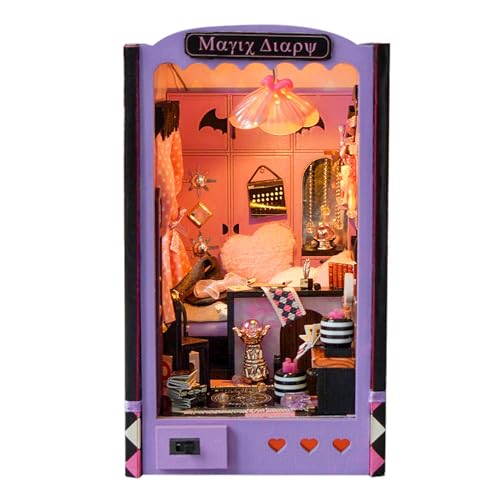 LetCart DIY Book Nook Kit, DIY Miniatur Puppenhaus, Hölzernes Book Nook Puppenhaus Kit für Erwachsene zu Bauen, Machen Sie Ihr Eigenes Handwerk Haus Modell (Tagebuch Einer Hexe) von LetCart
