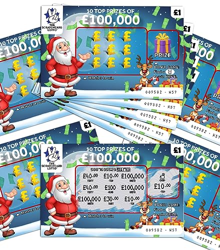 12 Stück Weihnachten Streich Witz Lotterie Rubbelkarten Weihnachten Tisch Spiele Spaß Neuheit Gefälschte Rubbelkarten von Lets Go Crimbo