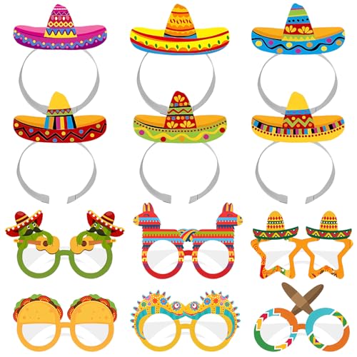 Lets Joy 6 Stück Mexikanische Partybrille, 6 Stück Mexikanische Partyhüte, Sombrero Partyhüte, Bunte Mexikanisches Papier Brille, Lustige Fotorequisiten Hawaii Mexikanische Fiesta Party Lets Joy 6 Stück Mexikanische Partybrille, 6 Stück Mexikanische Partyhüte, Sombrero Partyhüte, Bunte Mexikanisches Papier Brille, Lustige Fotorequisiten Hawaii Mexikanische Fiesta Party von Lets Joy