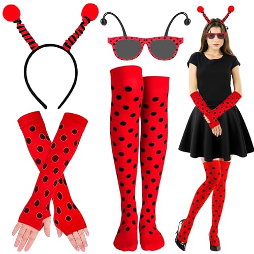 Lets Joy 6PCS Biene Kostüm, Bienenkostüm Erwachsene, Bienen Kostümzubehör, Marienkäfer Kostüm Set, Bee Haarreif, Bienen Sonnenbrille, Biene Fingerlose Handschuhe Überkniestrümpfe Karneval Cosplay Lets Joy 6PCS Biene Kostüm, Bienenkostüm Erwachsene, Bienen Kostümzubehör, Marienkäfer Kostüm Set, Bee Haarreif, Bienen Sonnenbrille, Biene Fingerlose Handschuhe Überkniestrümpfe Karneval Cosplay von Lets Joy
