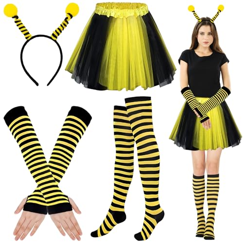 Lets Joy 6PCS Biene Kostüm, Marienkäfer Kostüm, Bienen Kostümzubehör, Bienenkostüm Erwachsene, Bee Marienkäfer Haarreif Tüllrock, Fingerlose Handschuhe Überkniestrümpfe Karneval Cosplay Kostüm Lets Joy 6PCS Biene Kostüm, Marienkäfer Kostüm, Bienen Kostümzubehör, Bienenkostüm Erwachsene, Bee Marienkäfer Haarreif Tüllrock, Fingerlose Handschuhe Überkniestrümpfe Karneval Cosplay Kostüm von Lets Joy
