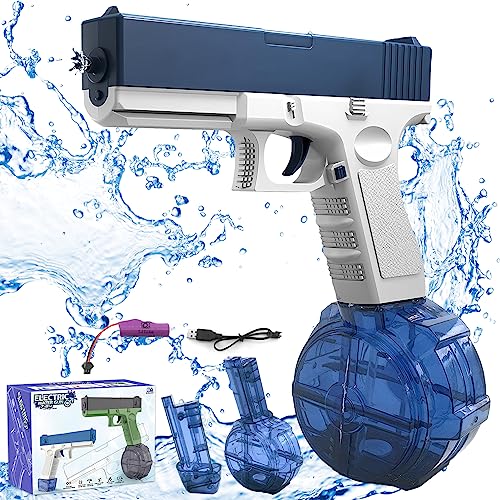 Lets Joy Wasserpistole Elektrisch, Elektrisch Wasser Spielzeug für Kinder Erwachsene, Automatische Spritzpistolen Wasserpistole, Große Kapazität Wasserpistole für Pool Sommer Party von Lets Joy