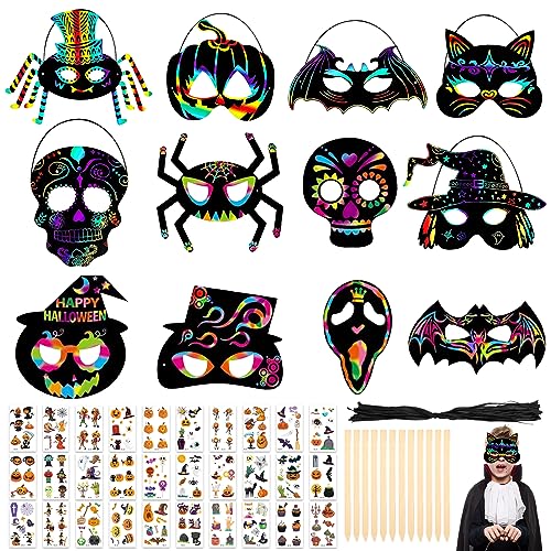 Lets Joy Halloween Kratzbilder, 24 Stück Halloween Masken Kinder, Kratzbilder Masken, Halloween Kratzbilder Set für Kinder, Halloween Kratzbilder Bastel Set, Halloween DIY Handwerk Dekoration Lets Joy Halloween Kratzbilder, 24 Stück Halloween Masken Kinder, Kratzbilder Masken, Halloween Kratzbilder Set für Kinder, Halloween Kratzbilder Bastel Set, Halloween DIY Handwerk Dekoration von Lets Joy