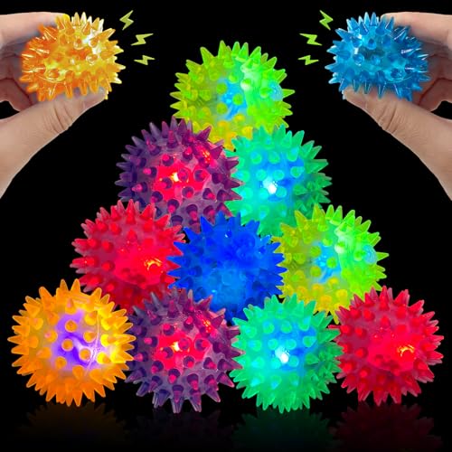 Lets Joy Party Mitgebsel Kindergeburtstag, 12 Stück Igelball Leuchtend Kinder, Igelball für Kinder, Leuchtball Mitgebsel LED, Kindergeburtstag Kleine Party Geschenke von Lets Joy