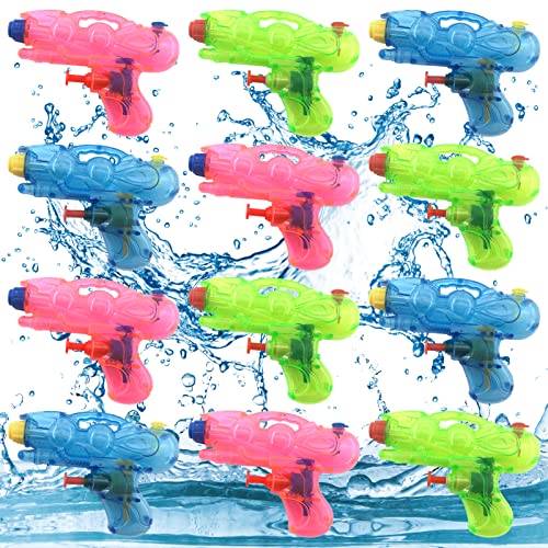 Lets Joy Wasserpistole Spielzeug für Kinder, 12 Stück Wasserspritzpistolen Klein, Wasserpistole Kinder Spritzpistole Wasser Set, Water Blaster Spielzeug für Sommer Outdoor Wasserspaß von Lets Joy