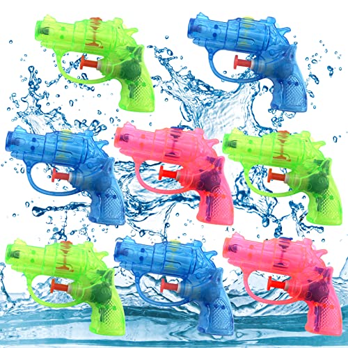 Lets Joy Wasserpistole Spielzeug für Kinder, 8 Stück Mini Kleine Wasserpistole Spritzpistole Spielzeug,Wasserspritzpistolen,Pool Spielzeug,Water Blaster Spielzeug für Kinder Party Strand Pool von Lets Joy