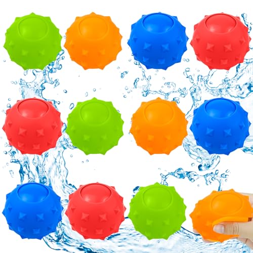 Lets Joy Wiederverwendbare Wasserballons, 30 Stück Silikon Wasserballons Wasserspielzeug, Wasserbomben Selbstschließend, Schnellfüller Wasserbomben Set, Kinder Sommer Draussen, Poolpartys (E) von Lets Joy