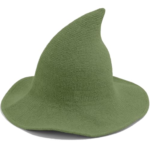 Leuceiy Halloween-Hexenhut für Damen, breite Krempe, faltbar, Halloween-Wollhüte für Party, Cosplay, Kostümzubehör von Leuceiy