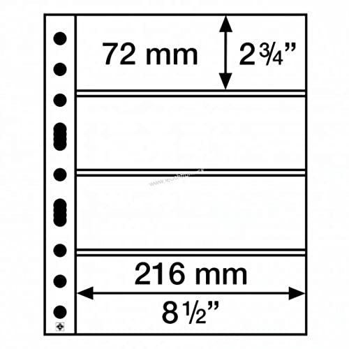 Leuchtturm 358075 klare Kunststoffhüllen SH 312-4 quere Taschen für Banknoten und Sammelscheine - 50er Pack aus PP von Leuchtturm