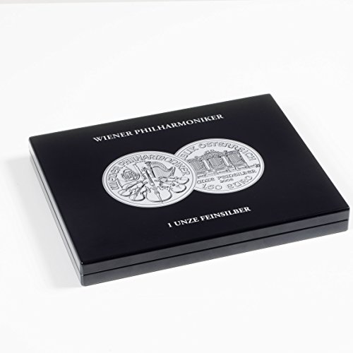 Leuchtturm 350448 Volterra Münzkassette für 20 Wiener Philharmoniker-Silberunzen in Münz-Kapseln - 1 OZ. - schwarz von Leuchtturm