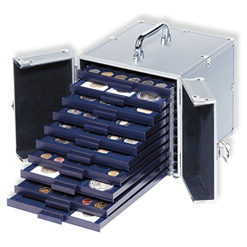 Leuchtturm 315842 Alu-Koffer Cargo S 10 - Münzkoffer für 10 Smart Münzenboxen - 203 x 213 x 280 - Silber von Leuchtturm
