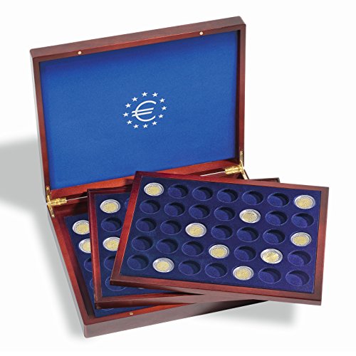 Leuchtturm 303369 Münzkassette für 105 2 Euro Gedenk- und Sammler-Münzen in Kapseln - Münzkassette mit 3 Einlagen von Leuchtturm