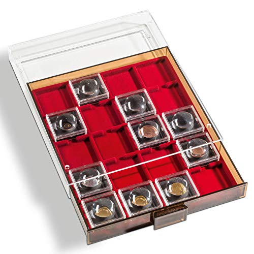 Leuchtturm 303584 Münzbox XL - ohne Facheinteilung, Innenformat: 270 x 210 x 22 mm, eckige Fächer - rauchfarben von Leuchtturm