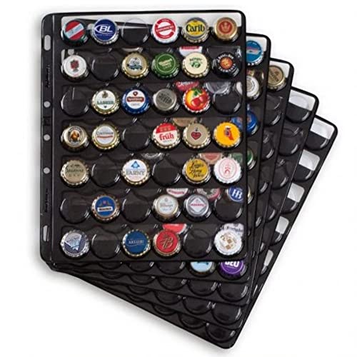 Leuchtturm 305080 Compart Kunststoffhüllen für 42 Kronkorken oder Champagnerdeckel - 5er-Pack, für Grande-Binder von Leuchtturm