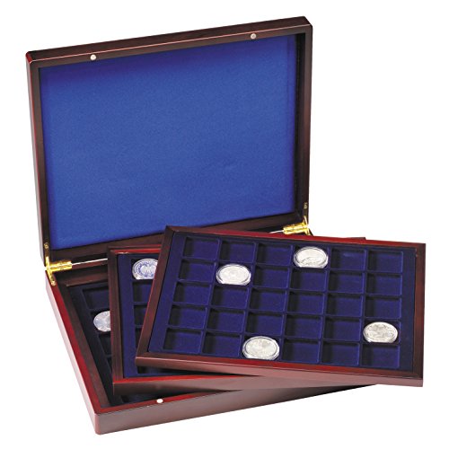 Leuchtturm 326786 Volterra DE Luxe Münzkassette - 90 eckige Felder für Münzen bis 39 mm Ø - 3 Einlagen für je 30 Münzen Leuchtturm 326786 Volterra DE Luxe Münzkassette - 90 eckige Felder für Münzen bis 39 mm Ø - 3 Einlagen für je 30 Münzen von Leuchtturm