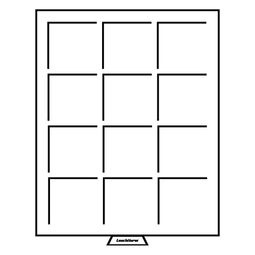 Leuchtturm 331404 MB Münzbox 64 x 64 mm - Eckige Fächer für Münzen, Medaillen, US 2 ½ x 2 ½ Holder, 10 SFR - Rauchfarben von Leuchtturm