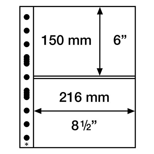 Leuchtturm 358073 klare Kunststoffhüllen SH 312, 2 quere Taschen im A5-Format für Postkarten und Briefe - 50er Pack von Leuchtturm