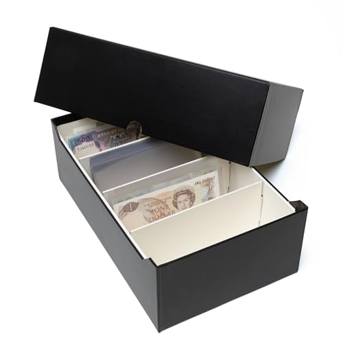 Leuchtturm 368381 Archivbox Logik für 500 Banknoten Aller Art - Kunststoff - schwarz - 307 x 205 x 100 mm - Sammelbox von Leuchtturm