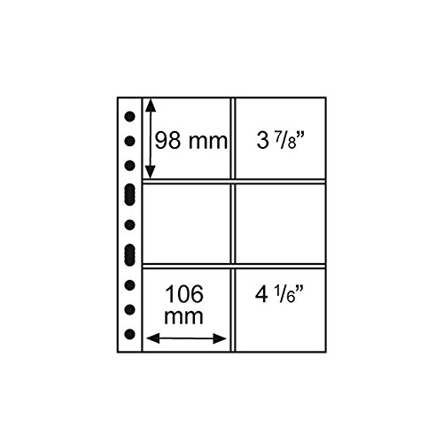 Leuchtturm Kunststoffhüllen Grande, mit 6 Taschen im Format 106x98 mm, glasklar von Leuchtturm