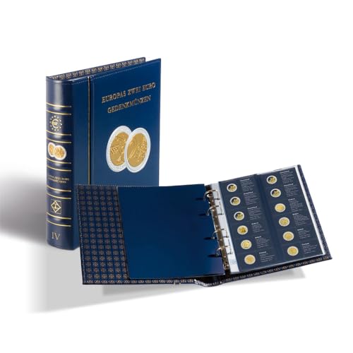 Leuchtturm Münzalbum Classic-Optima, €uropas 2-€URO-Gedenkmünzen inkl. Schutzkassette, blau, Band 4 von Leuchtturm