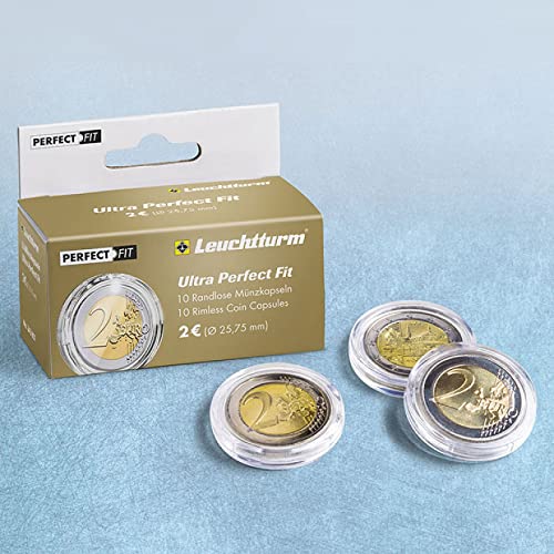 Leuchtturm 365349 Münzkapseln Ultra - 40 Stück für Maple Leaf Silber-Münzen – durchsichtige Hülle für 38 mm Sammlermünze von Leuchtturm