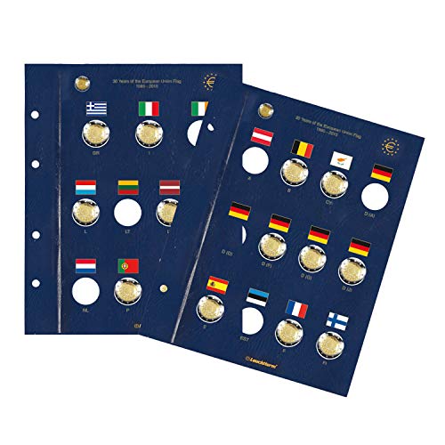 Münzblätter VISTA für 23 europ. 2-Euro-Gedenkmünzen 30 Jahre EU-Flagge von Leuchtturm