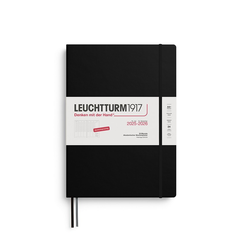 Leuchtturm1917 18 Monatskalender akademischer Wochenplaner 2026 A4+ Schwarz Leuchtturm1917 18 Monatskalender akademischer Wochenplaner 2026 A4+ Schwarz von Leuchtturm1917