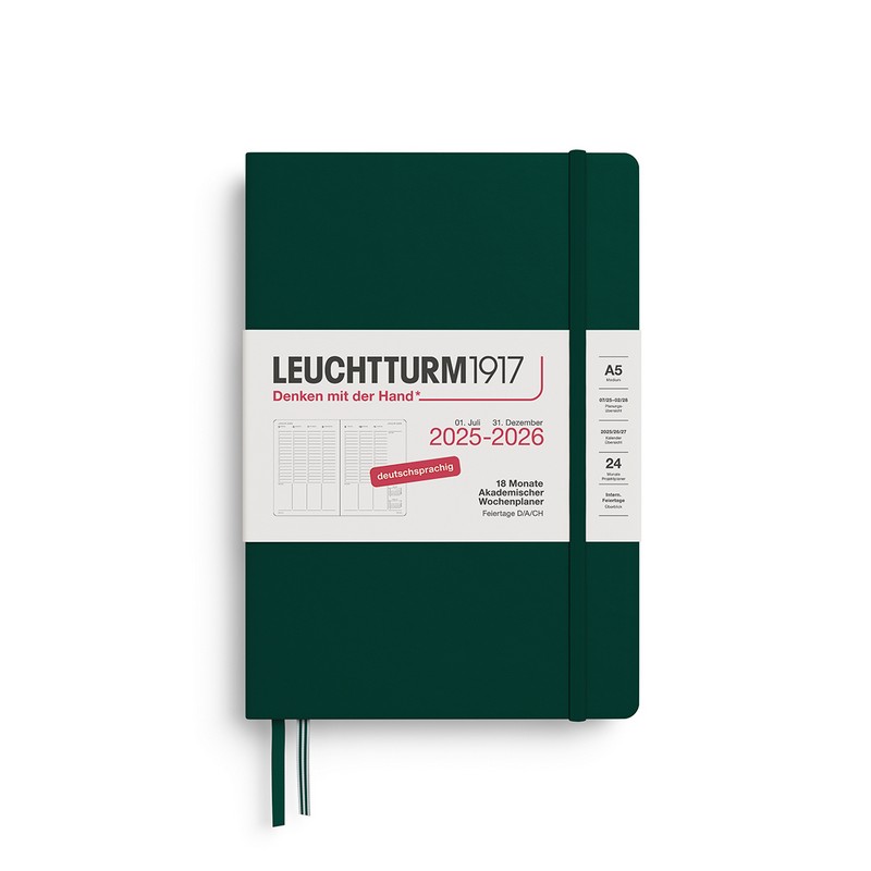 Leuchtturm1917 18 Monatskalender akademischer Wochenplaner 2026 A5 Forest Green Leuchtturm1917 18 Monatskalender akademischer Wochenplaner 2026 A5 Forest Green von Leuchtturm1917
