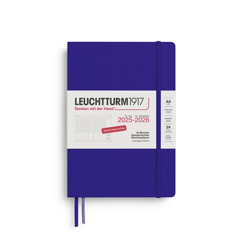 Leuchtturm1917 18 Monatskalender akademischer Wochenplaner 2026 A5 Ink von Leuchtturm1917