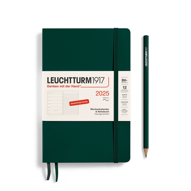 Leuchtturm1917 Kalender & Notizbuch 1 Woche auf 1 Seite 2025 Paperback B6+ Softcover Forest Green, liniert Leuchtturm1917 Kalender & Notizbuch 1 Woche auf 1 Seite 2025 Paperback B6+ Softcover Forest Green, liniert von Leuchtturm1917