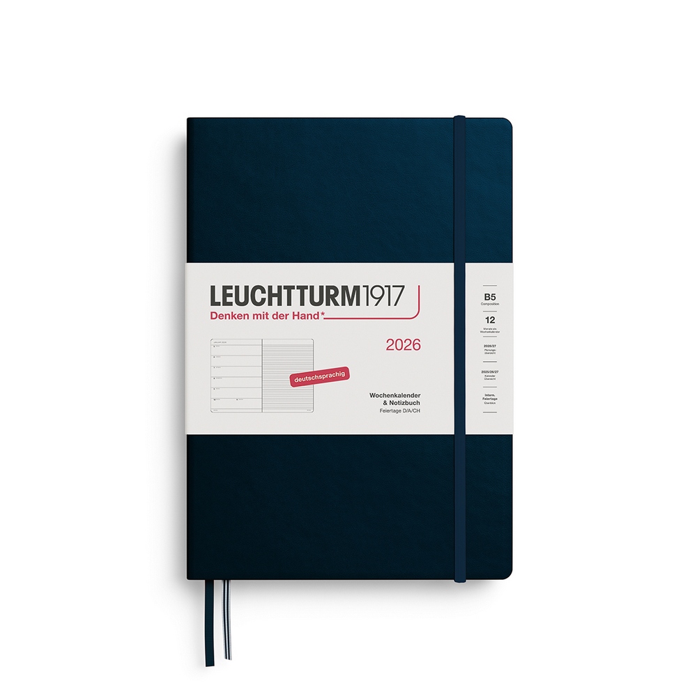 Leuchtturm1917 Kalender & Notizbuch 1 Woche auf 1 Seite 2026 Composition B5 Hardcover Deep Sea, liniert Leuchtturm1917 Kalender & Notizbuch 1 Woche auf 1 Seite 2026 Composition B5 Hardcover Deep Sea, liniert von Leuchtturm1917