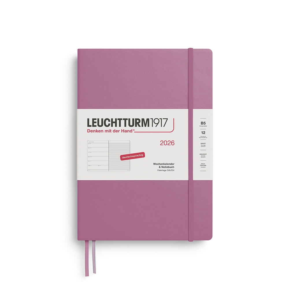 Leuchtturm1917 Kalender & Notizbuch 1 Woche auf 1 Seite 2026 Composition B5 Hardcover Dusty Rose, liniert Leuchtturm1917 Kalender & Notizbuch 1 Woche auf 1 Seite 2026 Composition B5 Hardcover Dusty Rose, liniert von Leuchtturm1917
