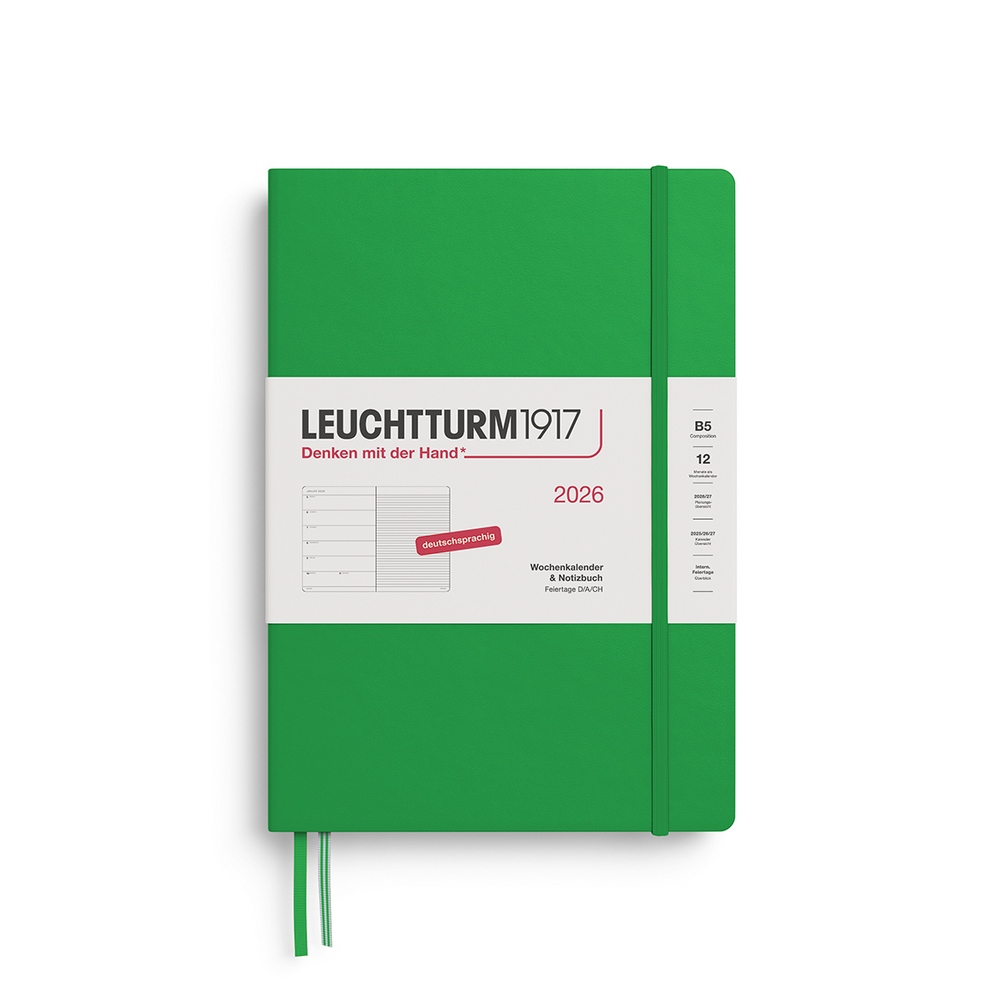Leuchtturm1917 Kalender & Notizbuch 1 Woche auf 1 Seite 2026 Composition B5 Hardcover Spring Leaf, liniert Leuchtturm1917 Kalender & Notizbuch 1 Woche auf 1 Seite 2026 Composition B5 Hardcover Spring Leaf, liniert von Leuchtturm1917