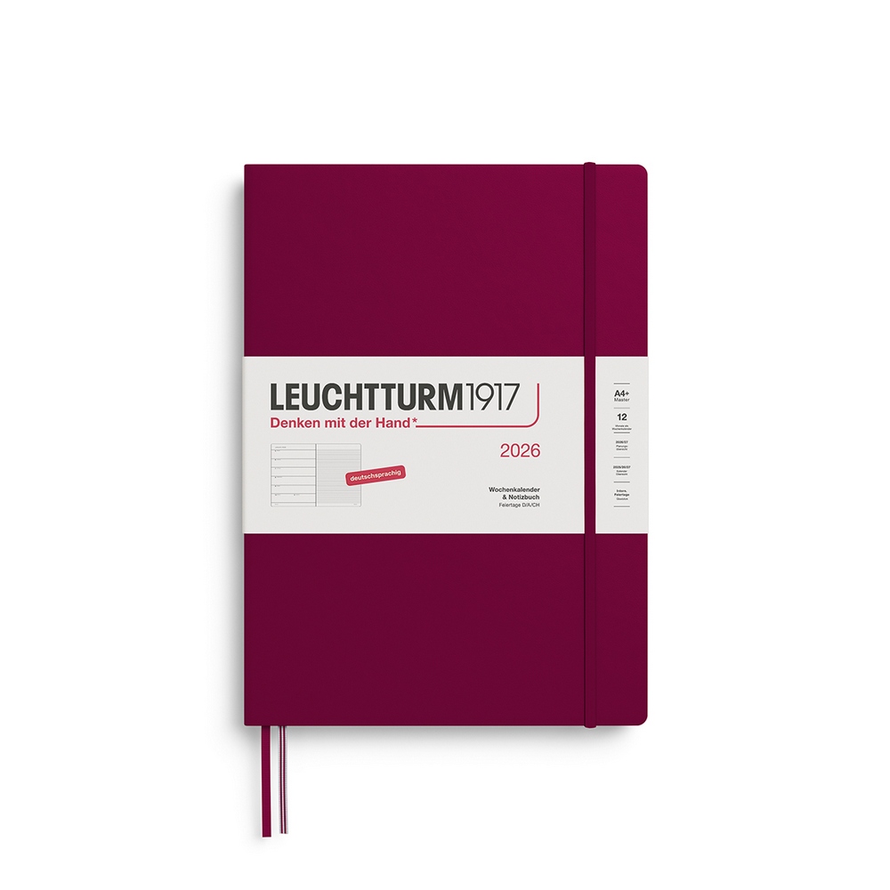 Leuchtturm1917 Kalender & Notizbuch 1 Woche auf 1 Seite 2026 Master A4+ Hardcover Port Red, liniert Leuchtturm1917 Kalender & Notizbuch 1 Woche auf 1 Seite 2026 Master A4+ Hardcover Port Red, liniert von Leuchtturm1917