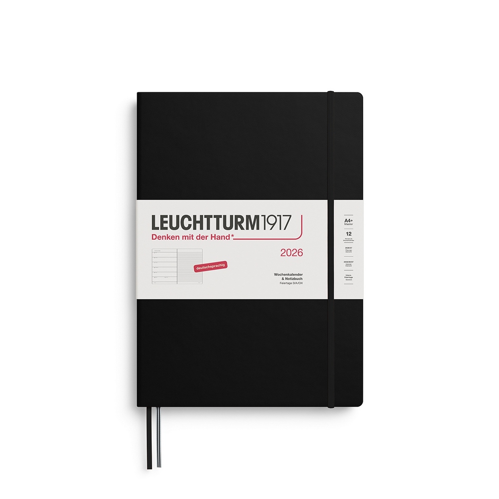 Leuchtturm1917 Kalender & Notizbuch 1 Woche auf 1 Seite 2026 Master A4+ Hardcover Schwarz, liniert Leuchtturm1917 Kalender & Notizbuch 1 Woche auf 1 Seite 2026 Master A4+ Hardcover Schwarz, liniert von Leuchtturm1917