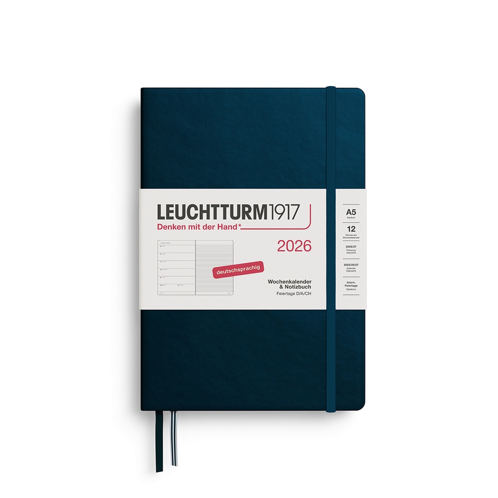 Leuchtturm1917 Kalender & Notizbuch 1 Woche auf 1 Seite 2026 Medium A5 Hardcover Deep Sea, liniert Leuchtturm1917 Kalender & Notizbuch 1 Woche auf 1 Seite 2026 Medium A5 Hardcover Deep Sea, liniert von Leuchtturm1917