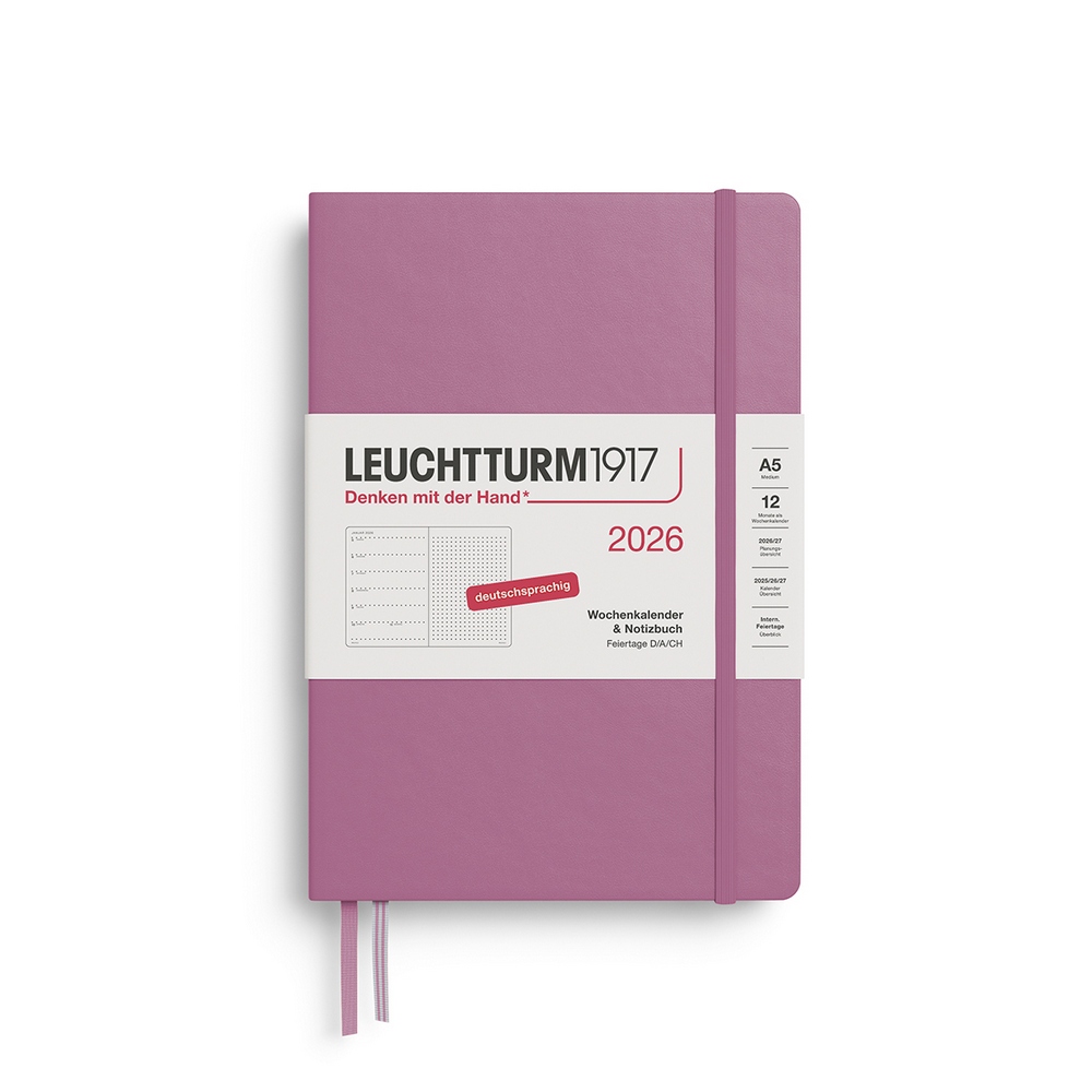 Leuchtturm1917 Kalender & Notizbuch 1 Woche auf 1 Seite 2026 Medium A5 Hardcover Dusty Rose, punktkariert Leuchtturm1917 Kalender & Notizbuch 1 Woche auf 1 Seite 2026 Medium A5 Hardcover Dusty Rose, punktkariert von Leuchtturm1917