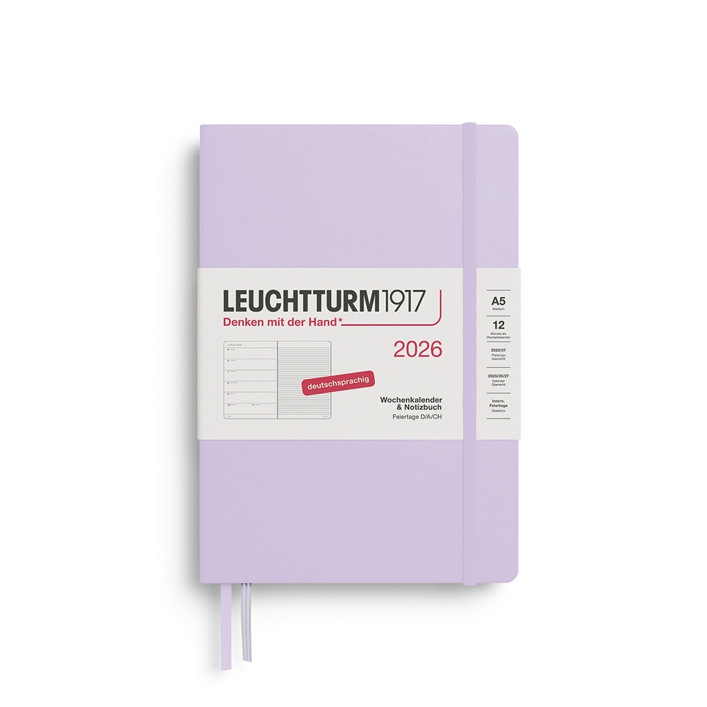 Leuchtturm1917 Kalender & Notizbuch 1 Woche auf 1 Seite 2026 Medium A5 Hardcover Lilac, liniert Leuchtturm1917 Kalender & Notizbuch 1 Woche auf 1 Seite 2026 Medium A5 Hardcover Lilac, liniert von Leuchtturm1917