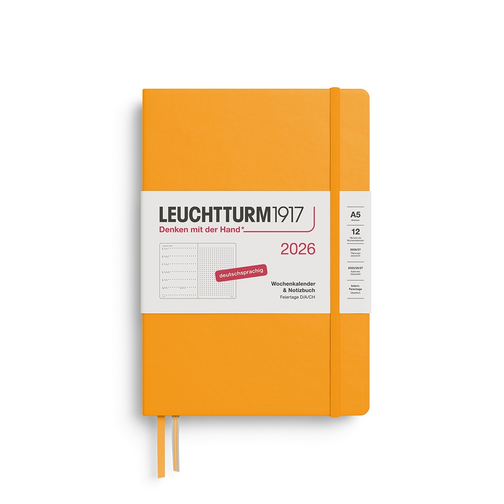 Leuchtturm1917 Kalender & Notizbuch 1 Woche auf 1 Seite 2026 Medium A5 Hardcover Rising Sun, punktkariert Leuchtturm1917 Kalender & Notizbuch 1 Woche auf 1 Seite 2026 Medium A5 Hardcover Rising Sun, punktkariert von Leuchtturm1917
